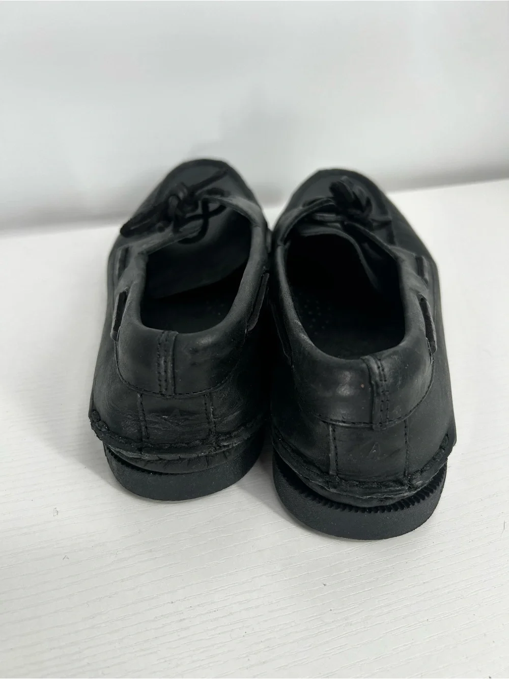 Sperry Top-Sider Authentic Original Black Leather Boat Shoes Mens 9.5M 0836981